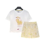 تیشرت و شلوارک طرح طاووس دخترانه