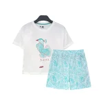 تیشرت و شلوارک طرح طاووس دخترانه
