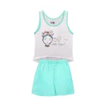 تاپ و شلوارک طرح دختر گل به سر دخترانه