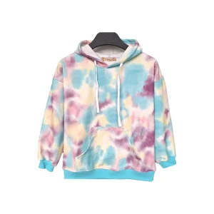 هودی و شلوار طرح آبرنگی دخترانه (9 تا 13 سال) کد 630228