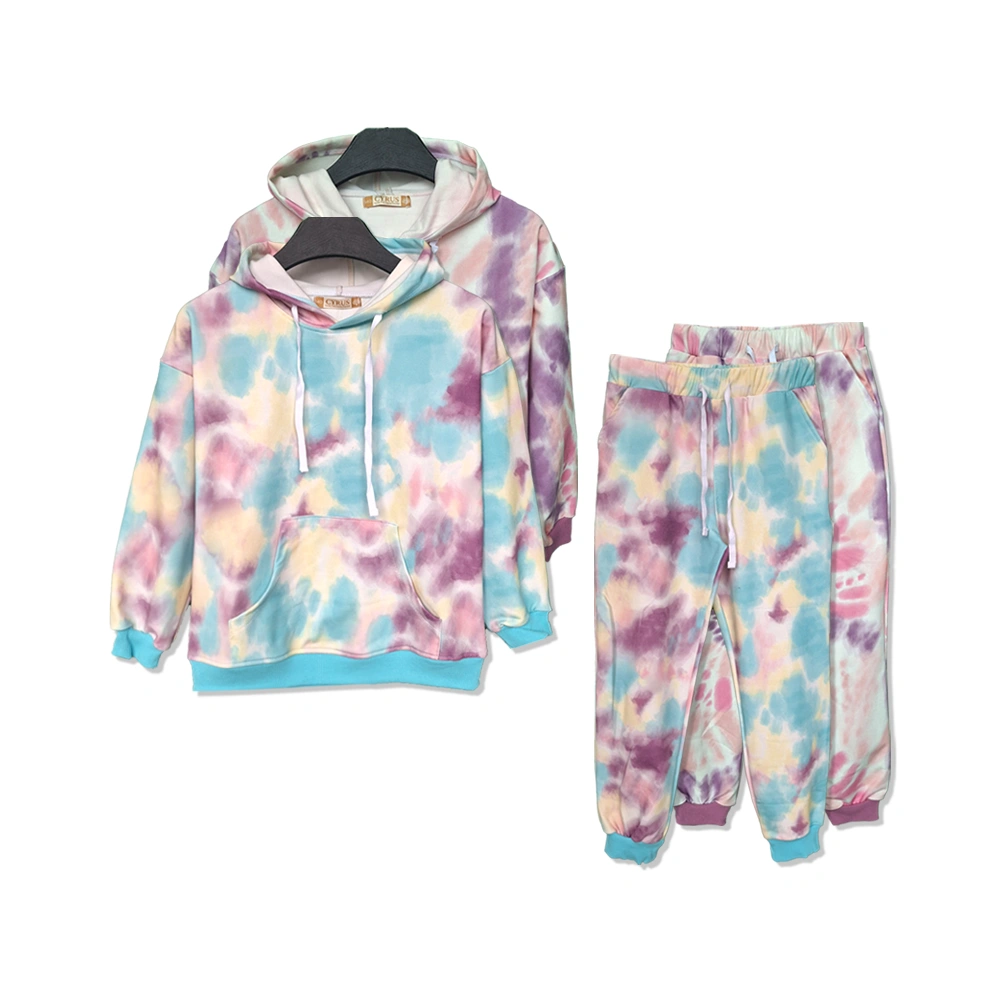 هودی و شلوار طرح آبرنگی دخترانه