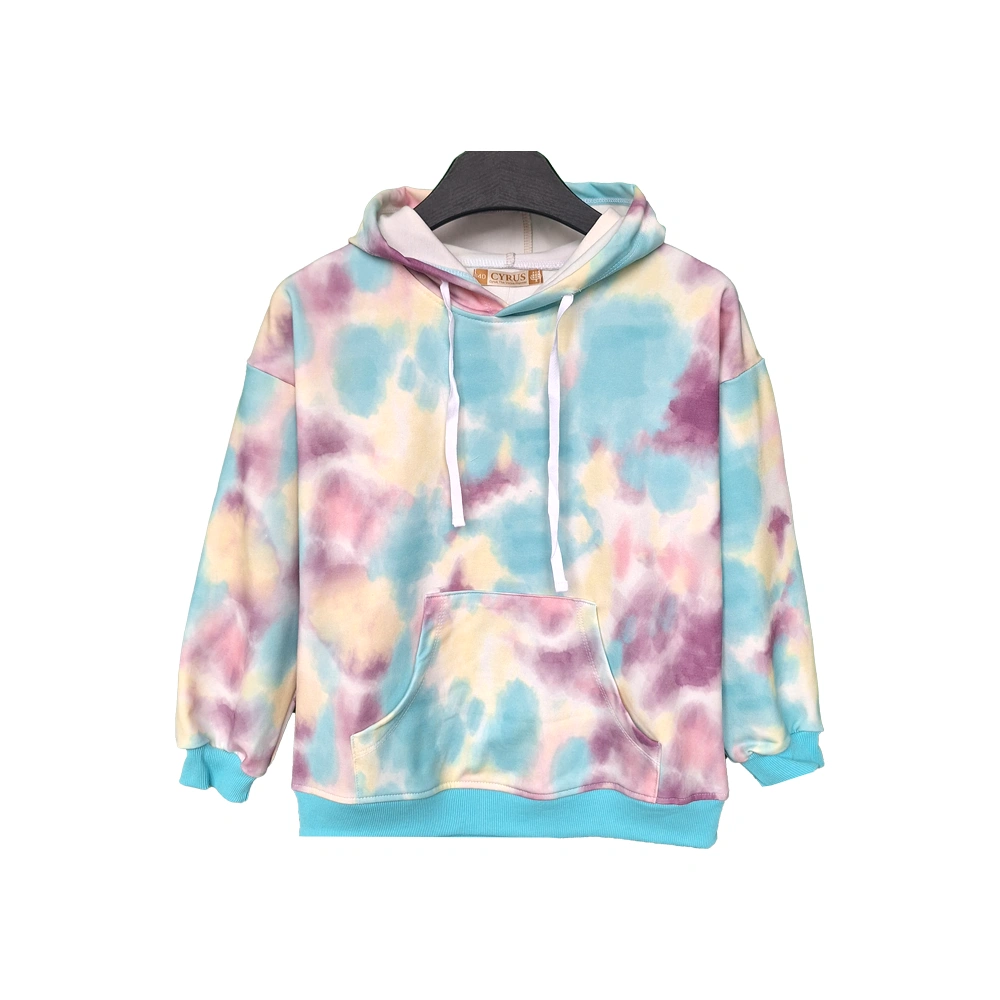 اطلاعات سایزبندی هودی و شلوار طرح آبرنگی دخترانه