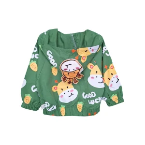 سویشرت کلاه دار طرح GOOD LUCK دخترانه (18 ماه تا 6 سال) کد 26800177