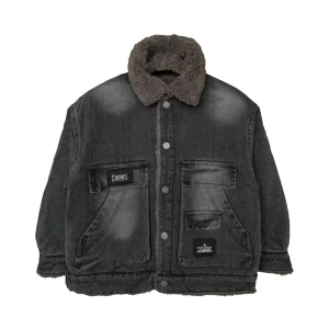 کاپشن جین یقه خزدار پسرانه