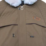 کاپشن چرم کلاه خزدار پسرانه