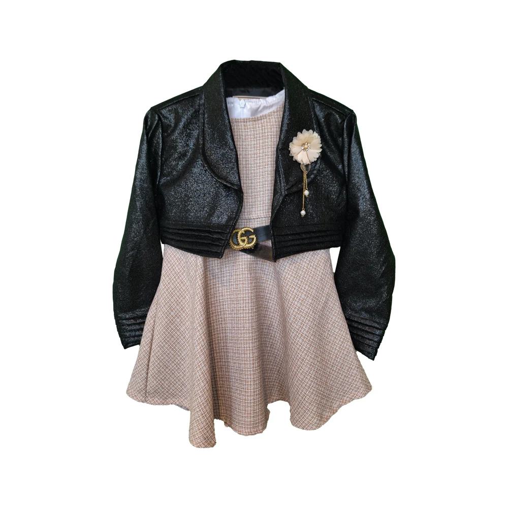 کت چرم و سارافون نوزاد دختر