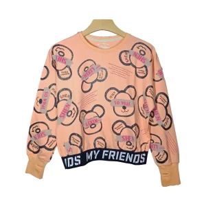 بلوز نیم تنه طرح My Friend آستین فینگردار ( 11 تا 13 سال ) کد 5240023302