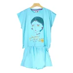 تیشرت و شلوارک طرح صورت دخترانه