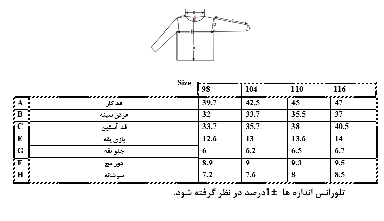 اطلاعات سایزبندی سویشرت طرح Outer space پسرانه