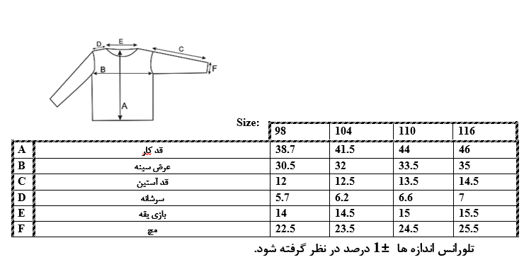 اطلاعات سایزبندی تیشرت طرح مرد عنکبوتی پسرانه