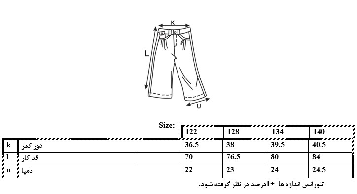 اطلاعات سایز بندی