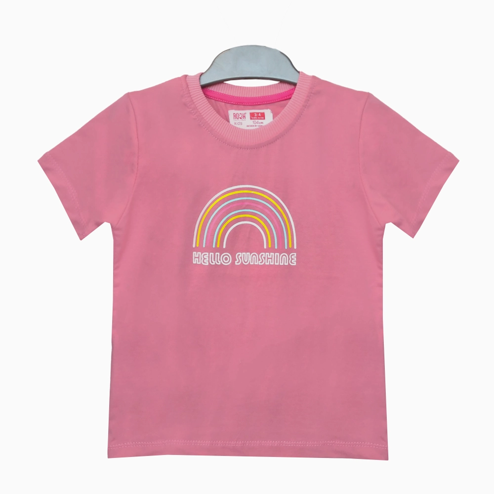 اطلاعات سایزبندی تیشرت طرح رنگین کمان دخترانه