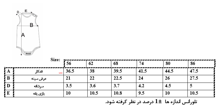 اطلاعات سایزبندی بادی حلقه ای طرح Explore نوزاد پسر
