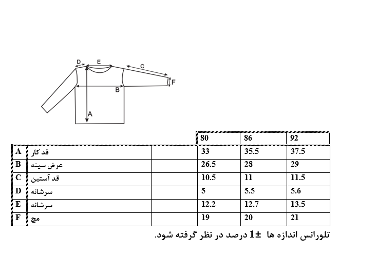 سایزبندی تیشرت طرح تمساح عینکی نوزاد پسر