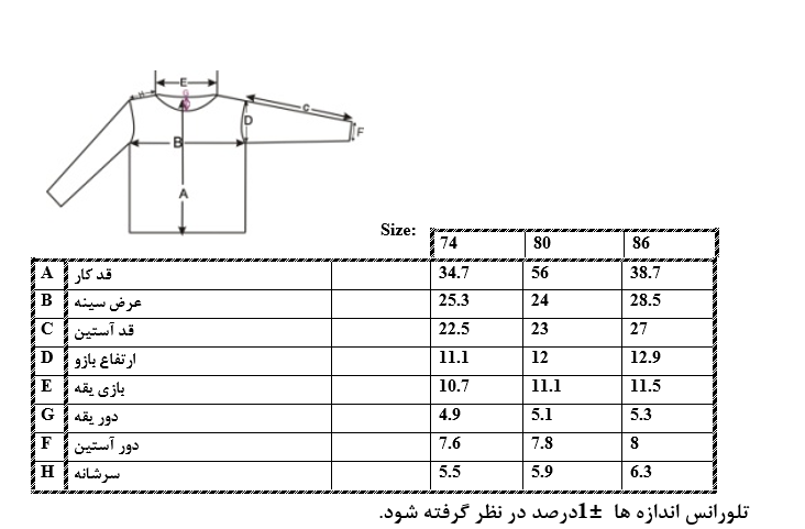 سایزبندی سرهمی جورابدار طرح پروانه نوزاد دختر