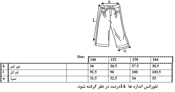 اطلاعات سایز بندی